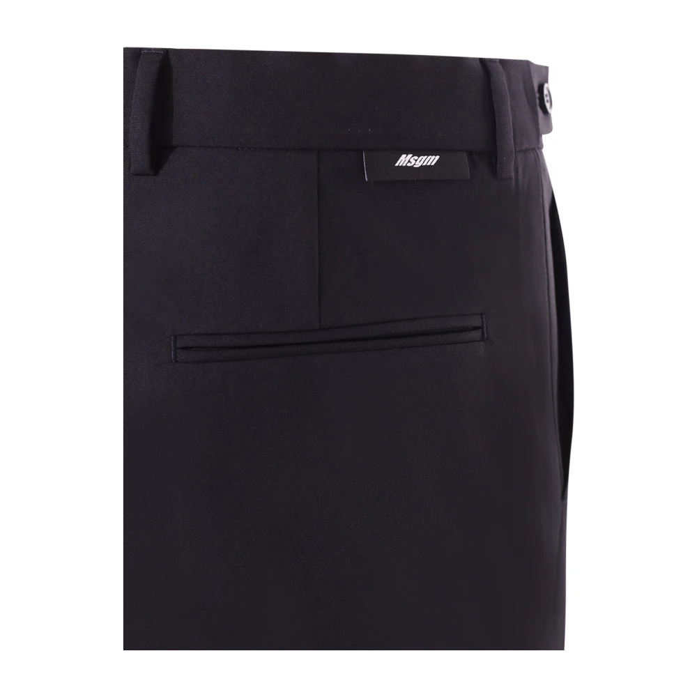 Msgm Zwarte wollen broek met ritssluiting Black Heren