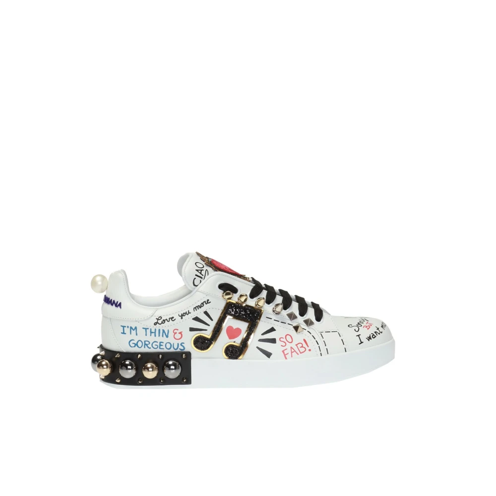 Dolce & Gabbana Gedrukte sneakers Dames Schoenen Wit