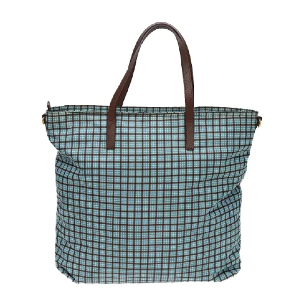 Prada Vintage Pre-owned Nylon handbags Blue Dames