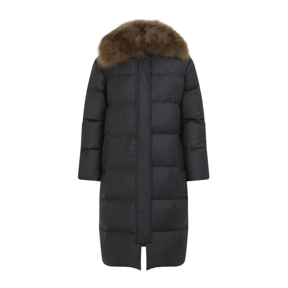 Yves Salomon Luxe Grijze Donsjas Aw24 Gray Dames