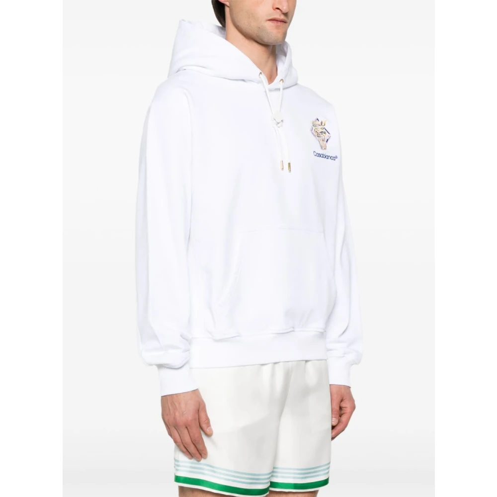 Casablanca Witte hoodie met voorzak White Heren