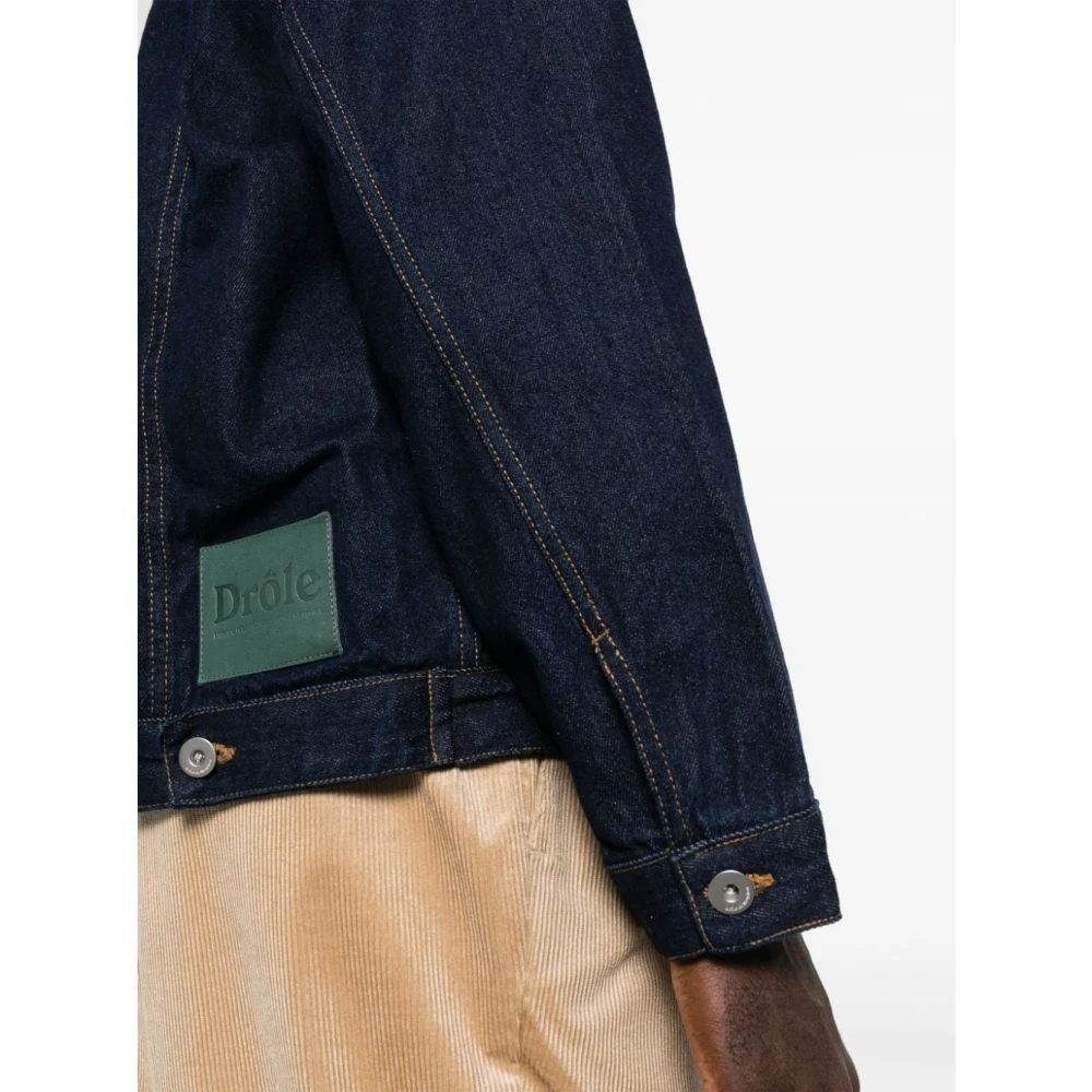 Drole de Monsieur Geruite Denimjas voor Mannen Blue Heren