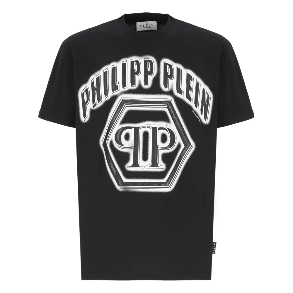 Philipp Plein Zwart Crew Neck T-shirt met Print Black Heren