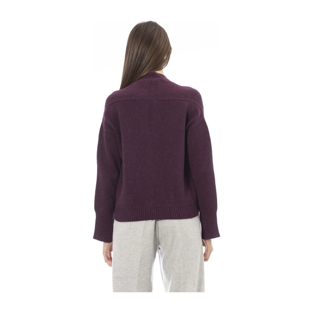 Alpha Studio Tijdloze Elegantie Cardigan Purple Dames