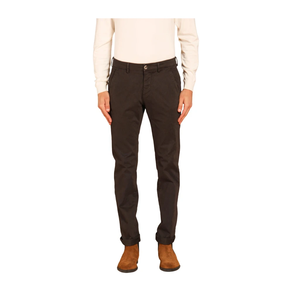 Mason's Slim Fit Gabardine Chino Broek Brown Heren