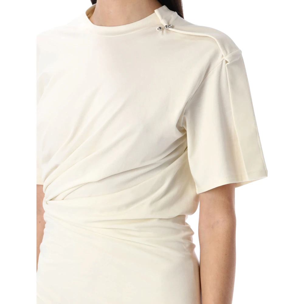 Mugler Sneeuwwit Draped Day Jurk White Dames