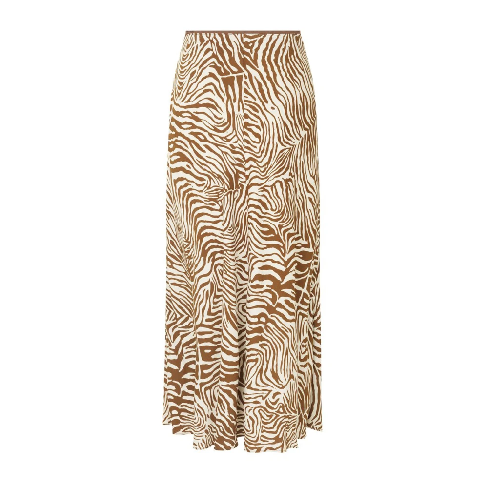 Samsøe Veelzijdige Gedrapeerde Midi Rok Beige Dames