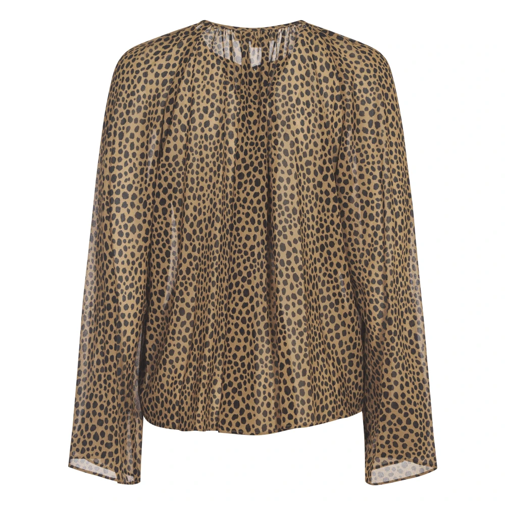 Michael Kors Luipaardprint Bruine Blouse Vrouw Brown Dames