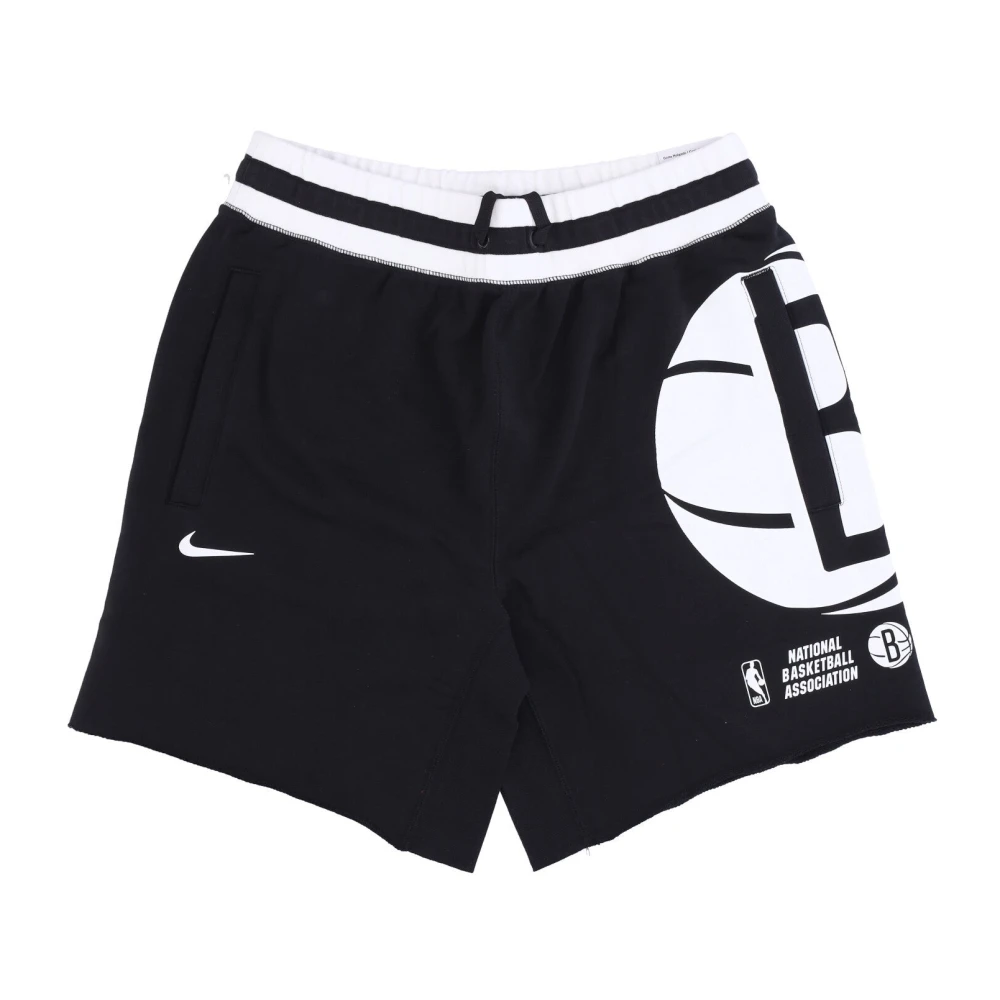 Nike Black Training Shorts, Male, Xl, Nba Fleece Shorts Brooklyn Nets