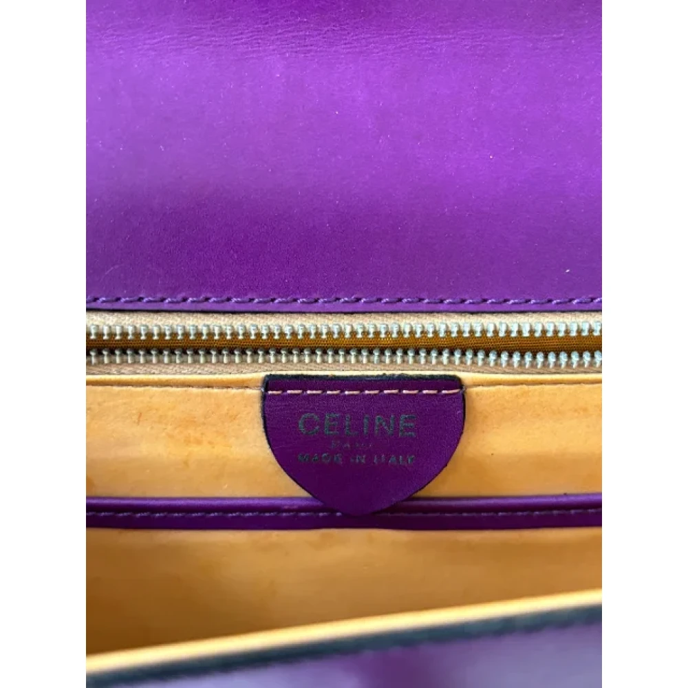 Celine Vintage Pre-owned Leather celine-bags Purple Dames
