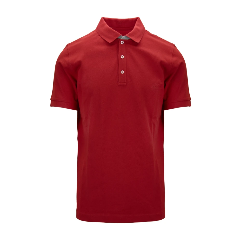 Fay Heren Button Polo Shirt Red Heren