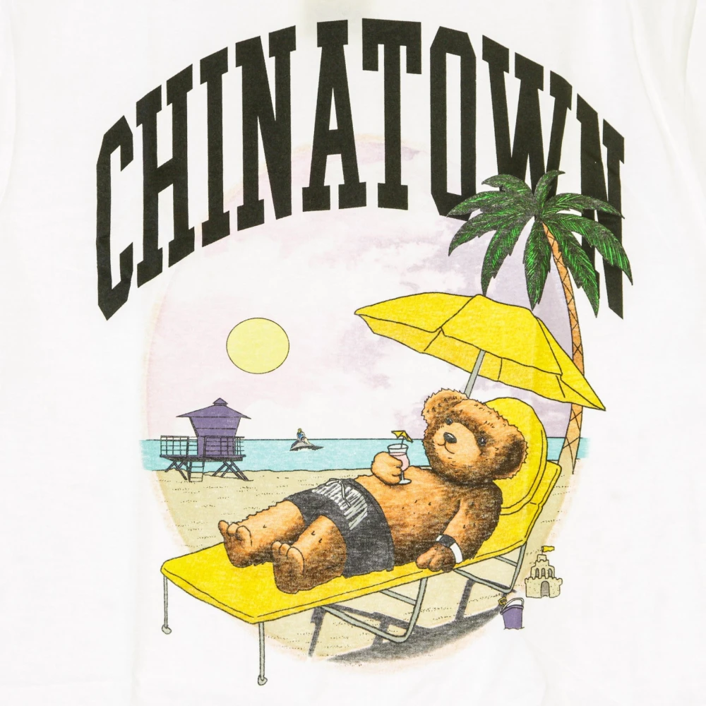 Market Witte Beer Strand T-Shirt White Heren