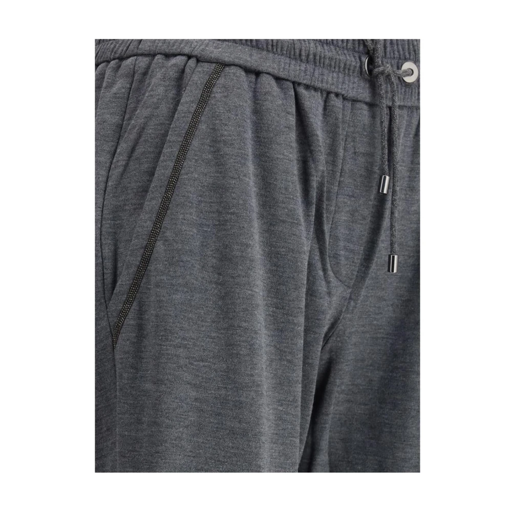 BRUNELLO CUCINELLI Sprankelende Juwelen Katoenen Broek Gray Dames