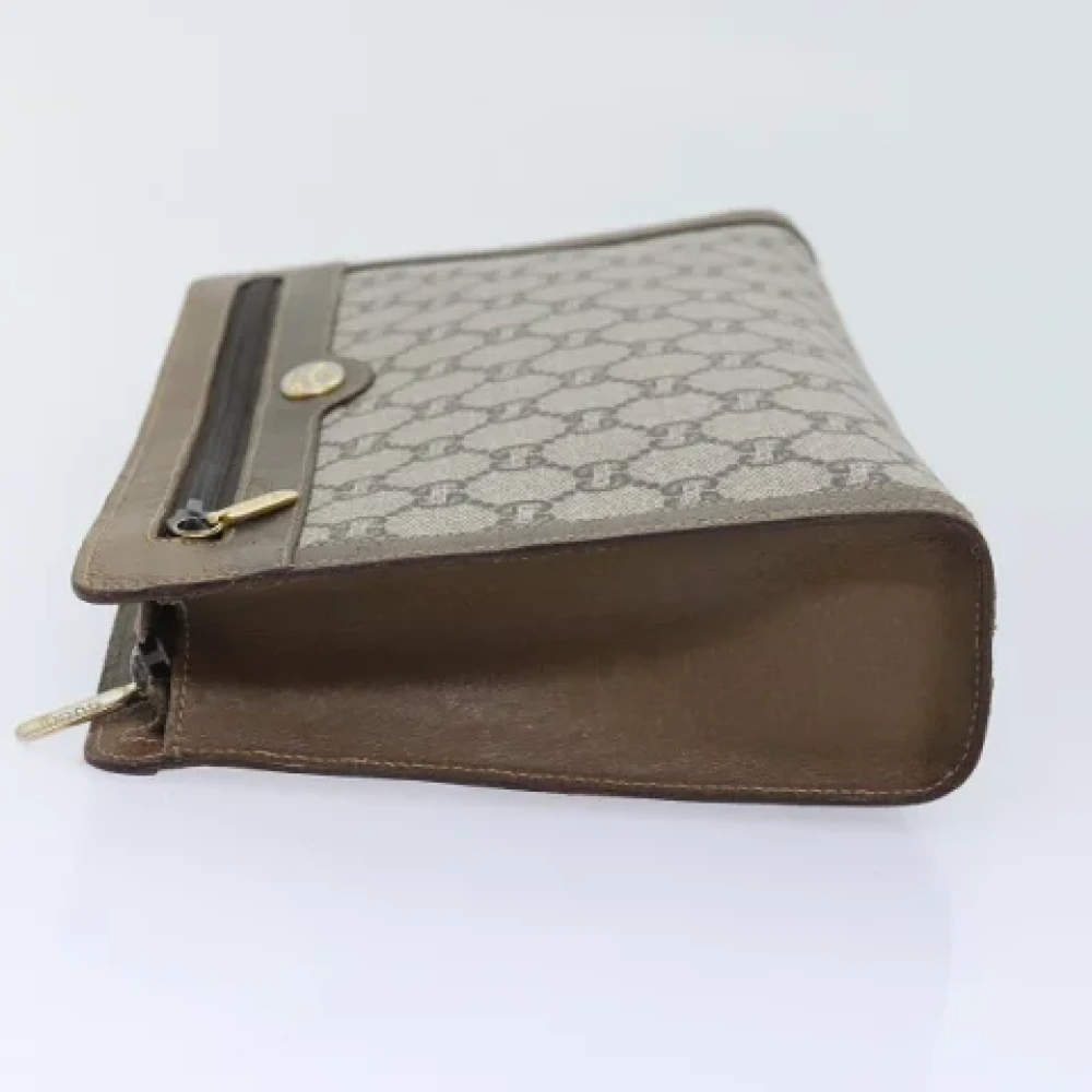 Gucci Vintage Pre-owned Leather clutches Beige Dames