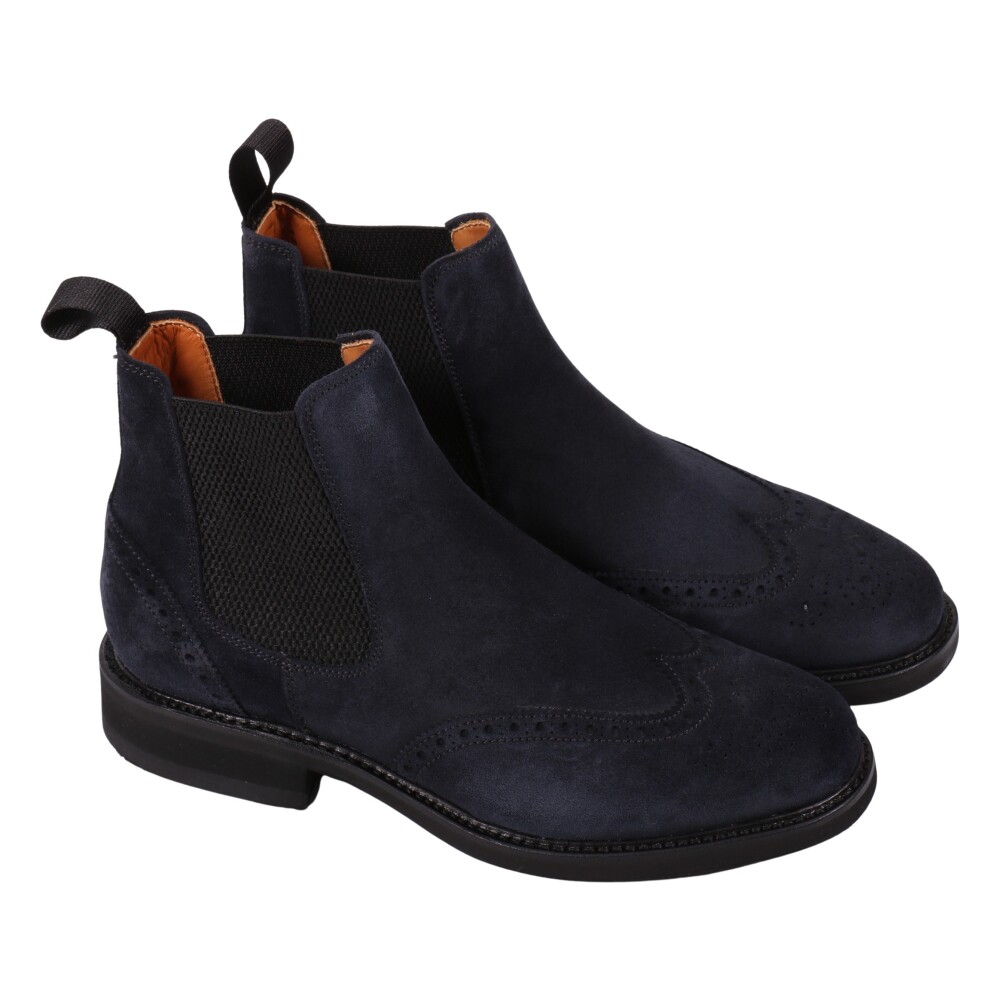 Blue Suede Beatles Style Boots with Vibram Sole Berwick Men