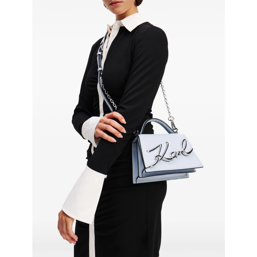 Karl Lagerfeld Crossbody S Celeste Logo Plateado Blue Dames