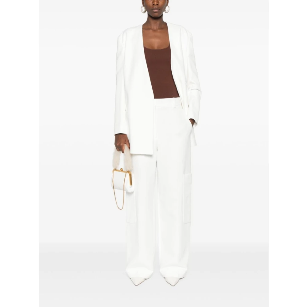 Khaite Cargo Broek Caiton Stijl White Dames