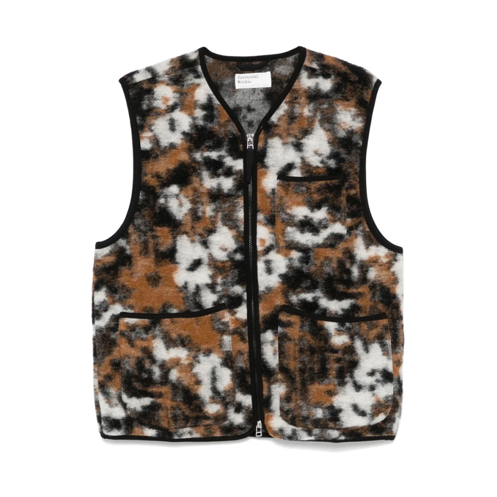 Universal Works Ritssluiting Gilet Vest Lichtgewicht Mouwloos Jack Brown Heren