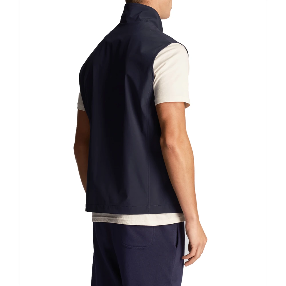Lyle & Scott Blauwe Sweater Vest Softshell Blue Heren