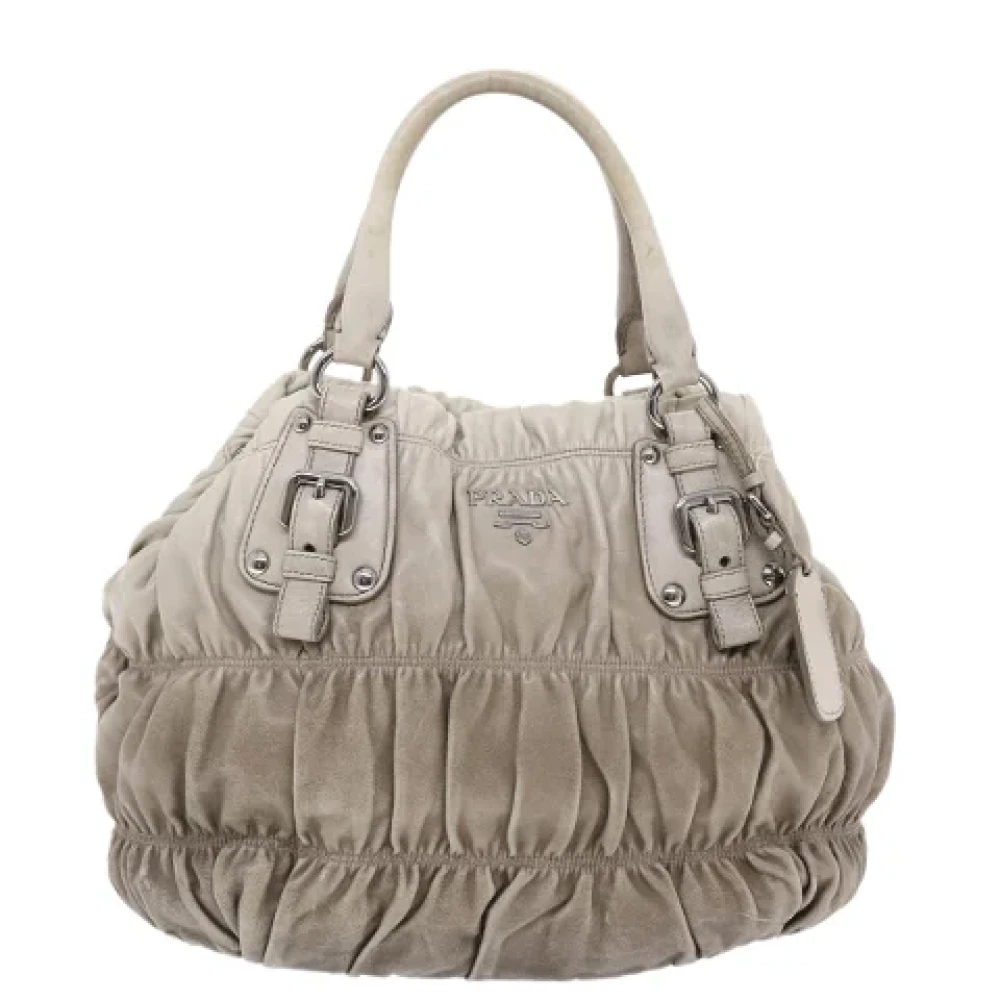 Prada Vintage Pre-owned Leather handbags Gray Dames