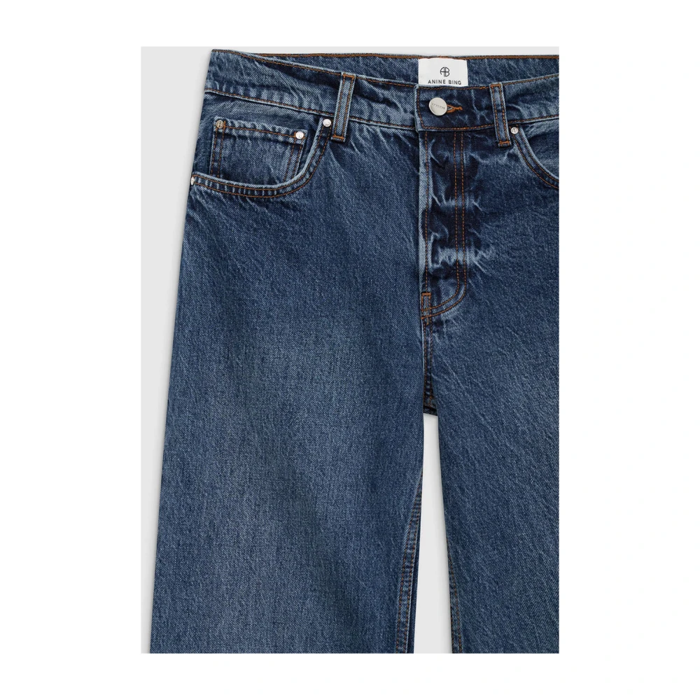 Anine Bing Vintage High-Waisted Wide Leg Jeans Blue Dames