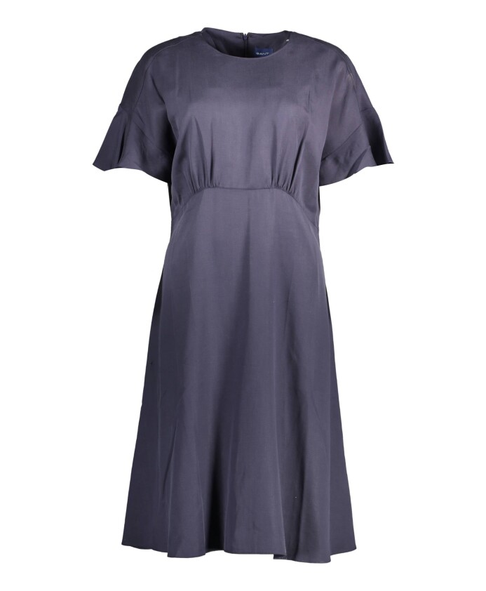 robe-courte-bleue-avec-col-rond