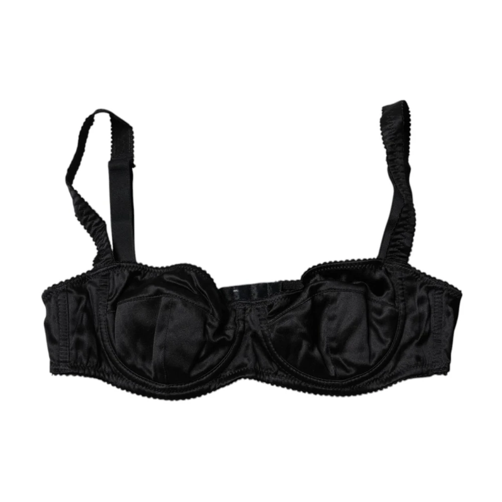 Dolce & Gabbana Women's Black Silk Satin Balconette Bra