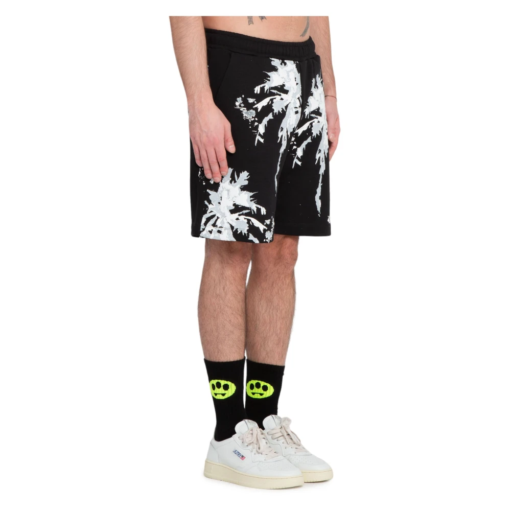 Barrow Tropische Palmen Print Shorts Black Heren