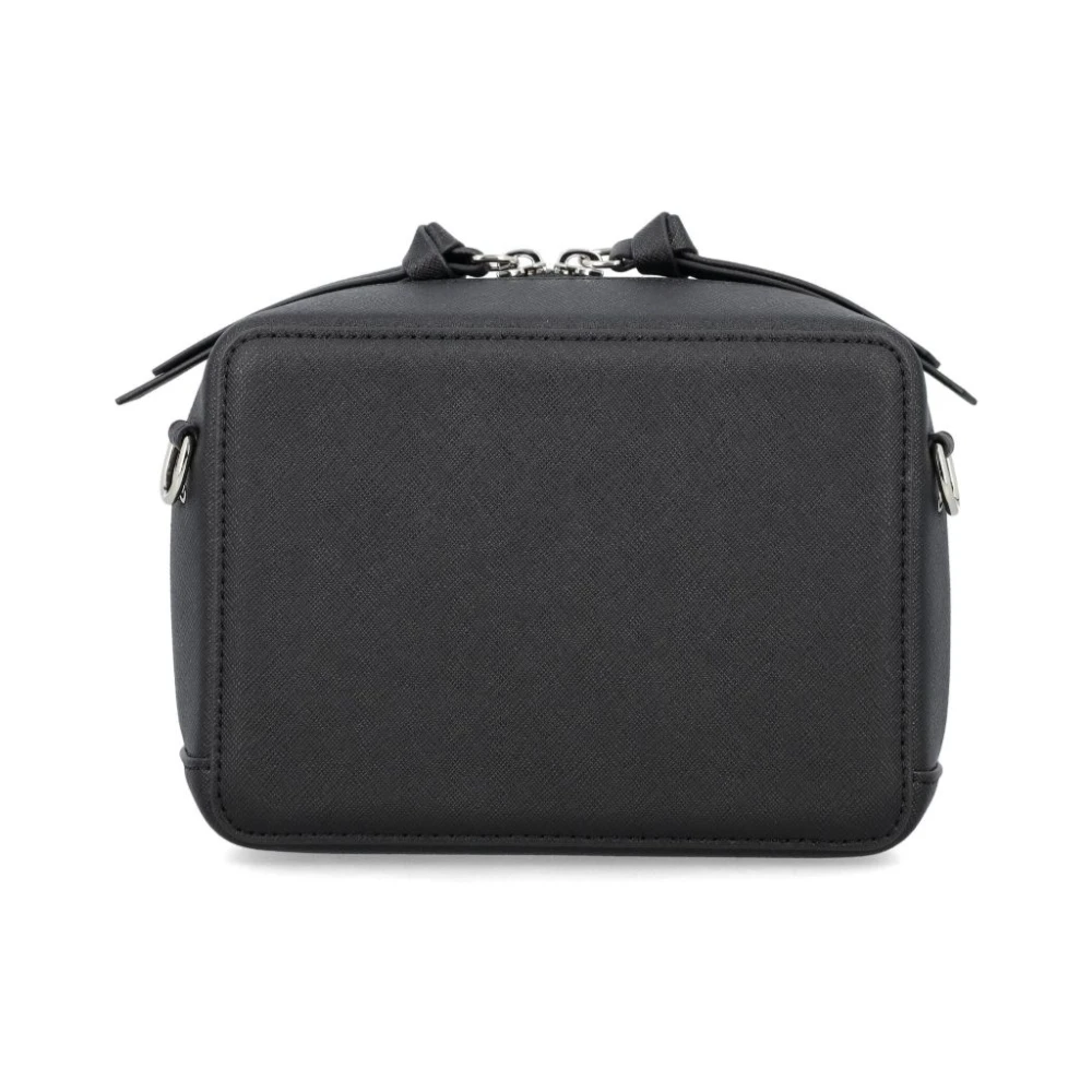 Vivienne Westwood Zwarte Leren Orb Plaque Schoudertas Black Dames