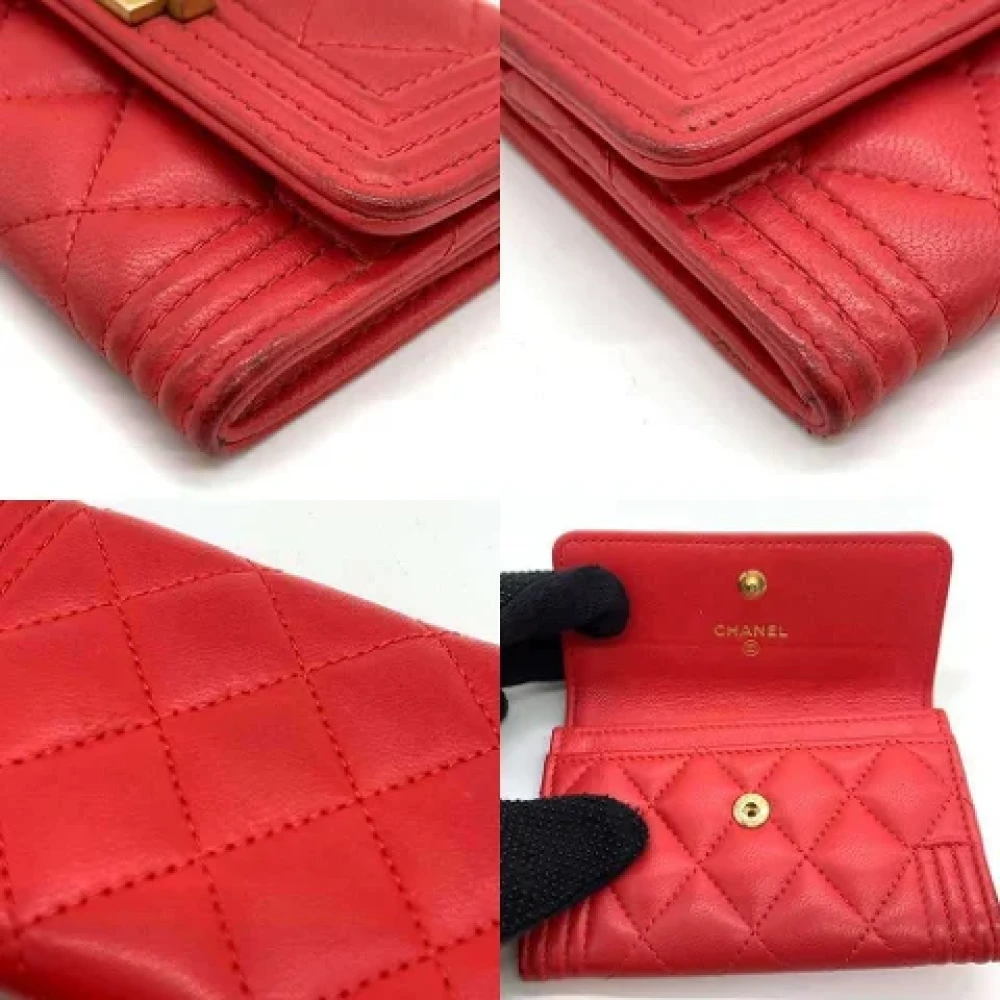 Chanel Vintage Pre-owned Leather home-office Red Dames