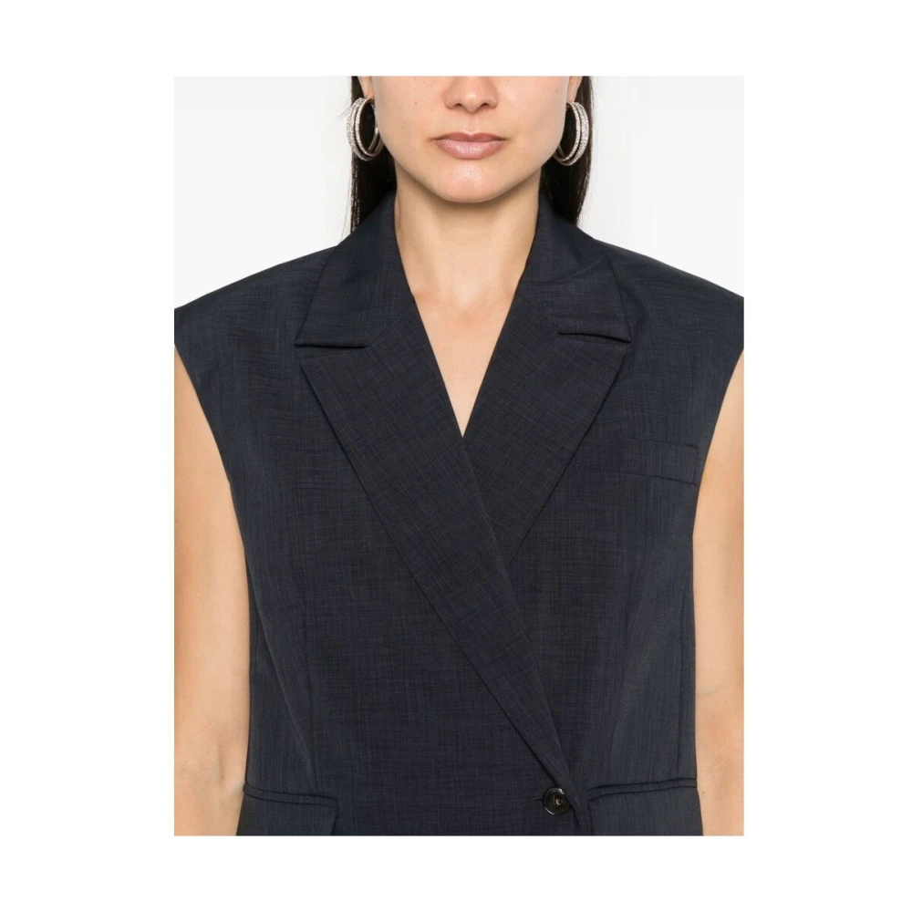 Birgitte Herskind Donkergrijze Dubbel-Borst Waistcoat Black Dames