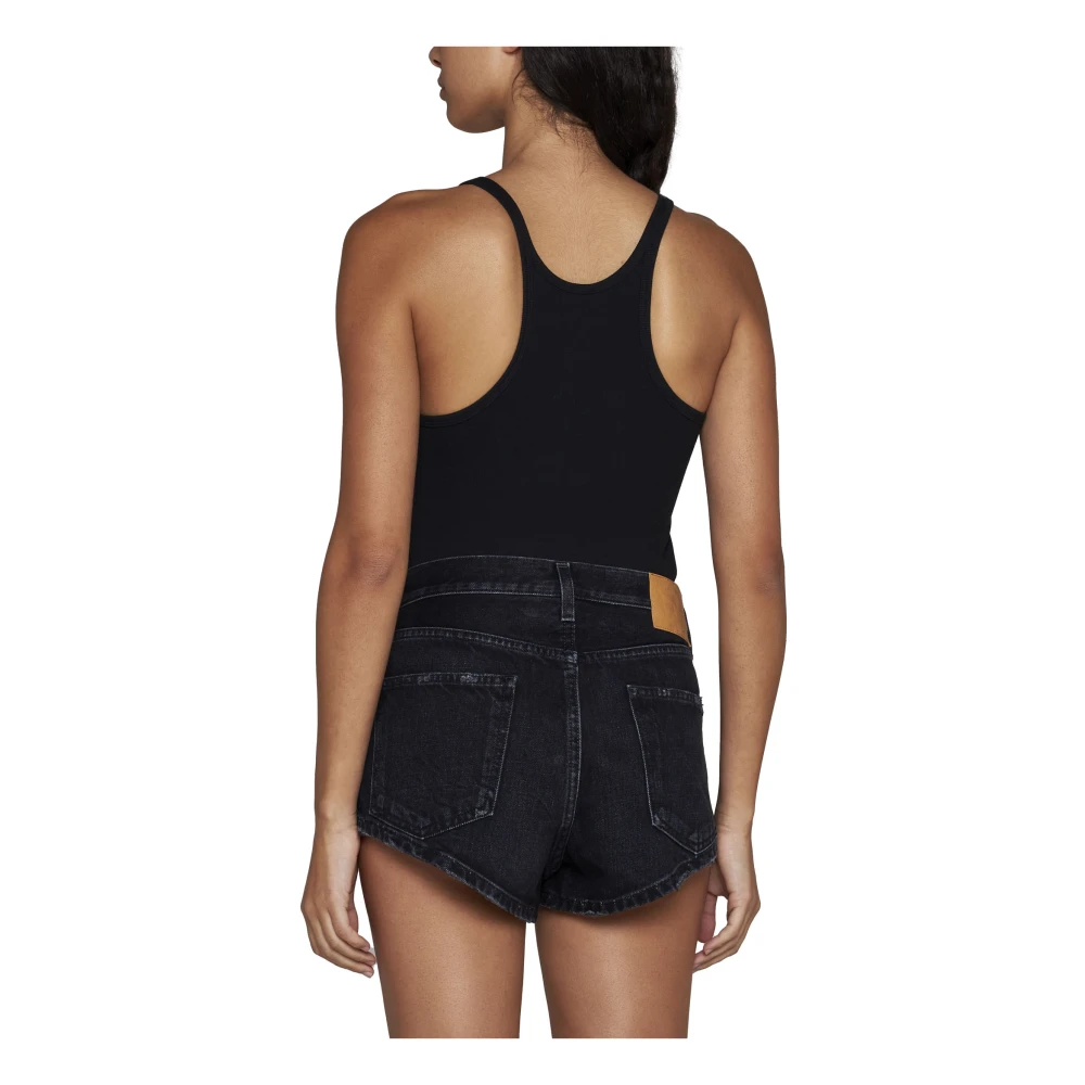 Alanui Zwarte Denim Energie Shorts Black Dames