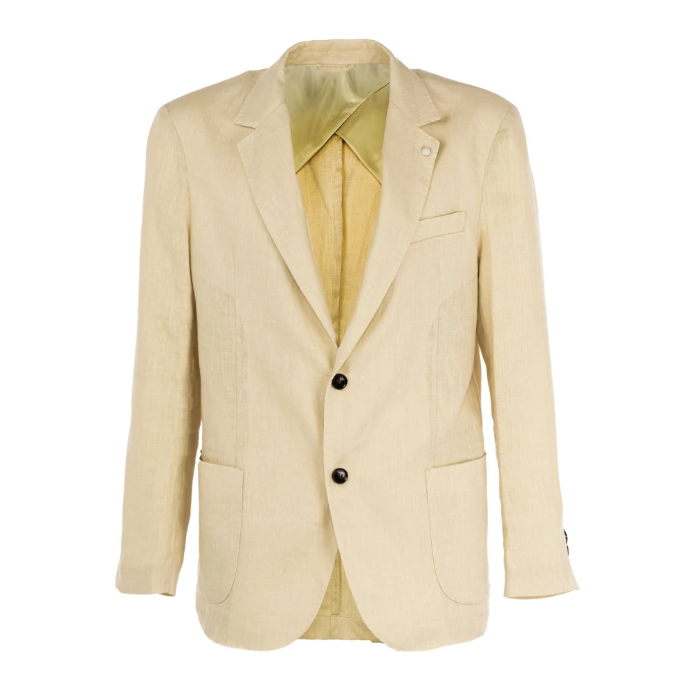 Liu Jo Elegante Linnen Blazer Zomer Heren Beige Heren