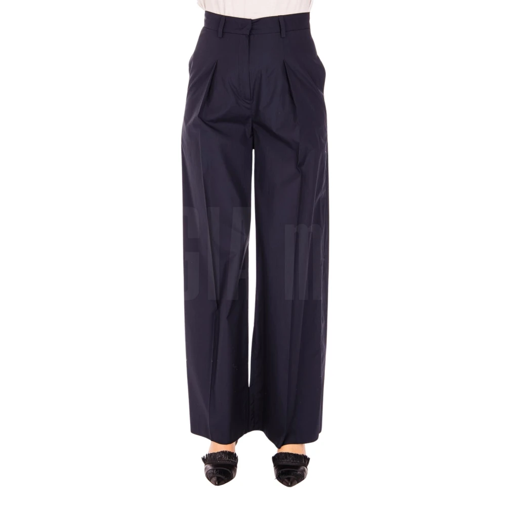 Max Mara Lange Broek Blue Dames