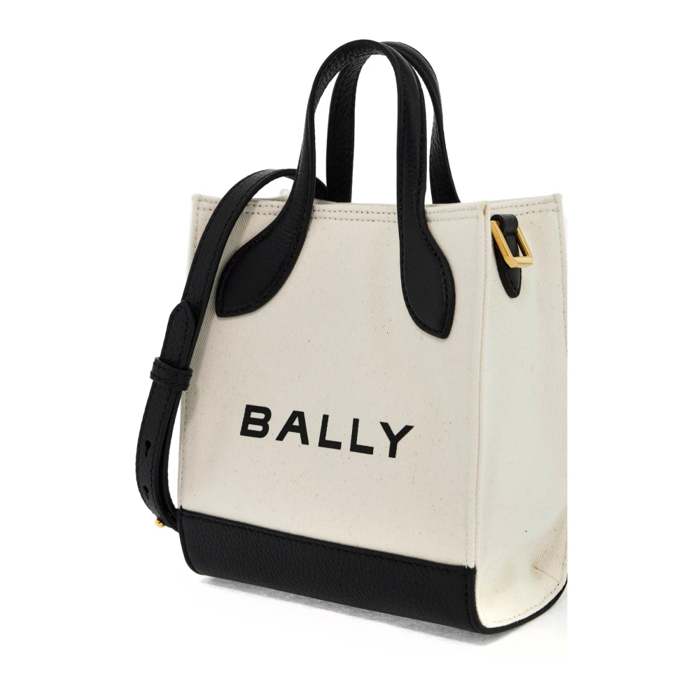 Bally Mini Fabric Bar Bag Beige Dames
