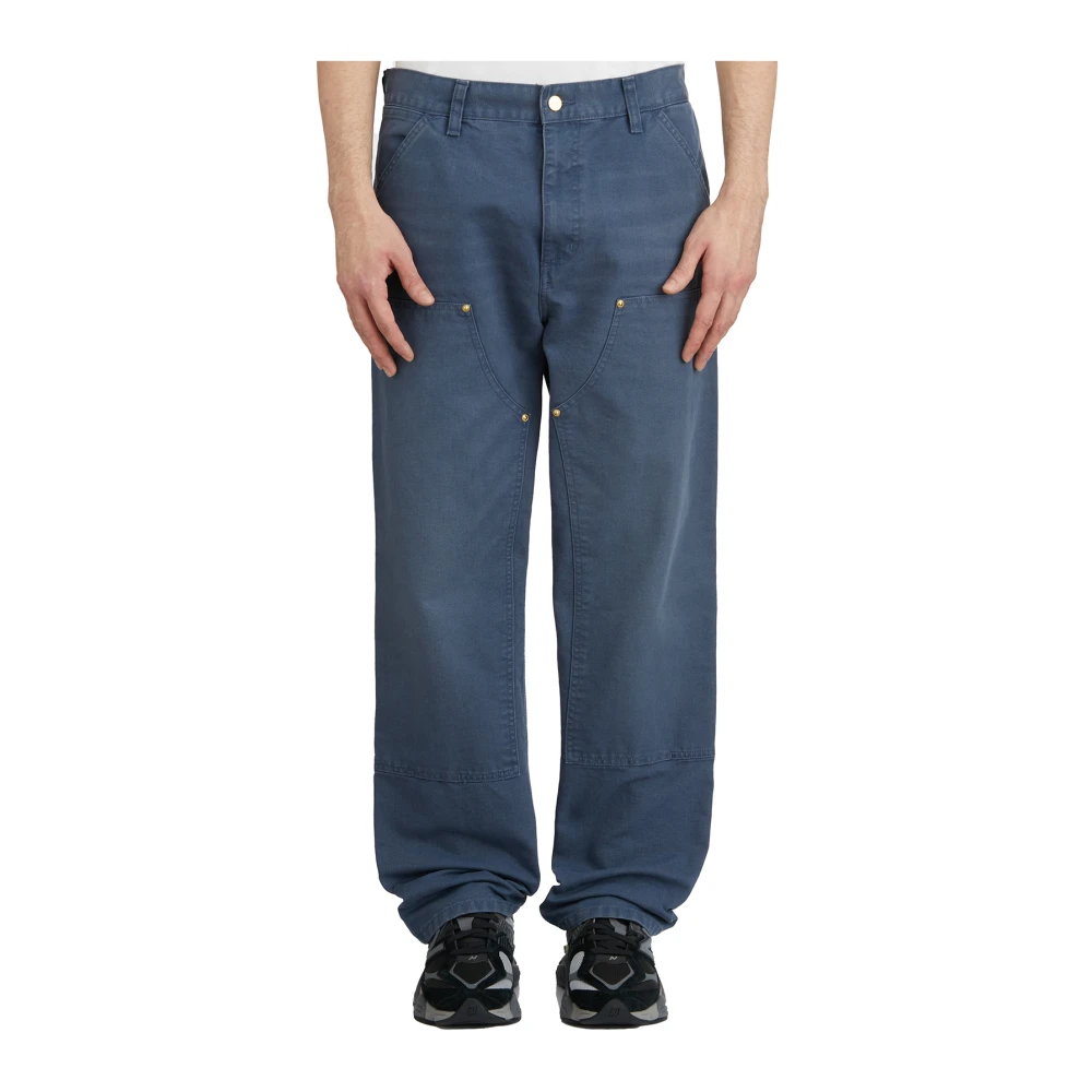 Carhartt WIP Canvas Dubbele Knie Broek Blue Heren