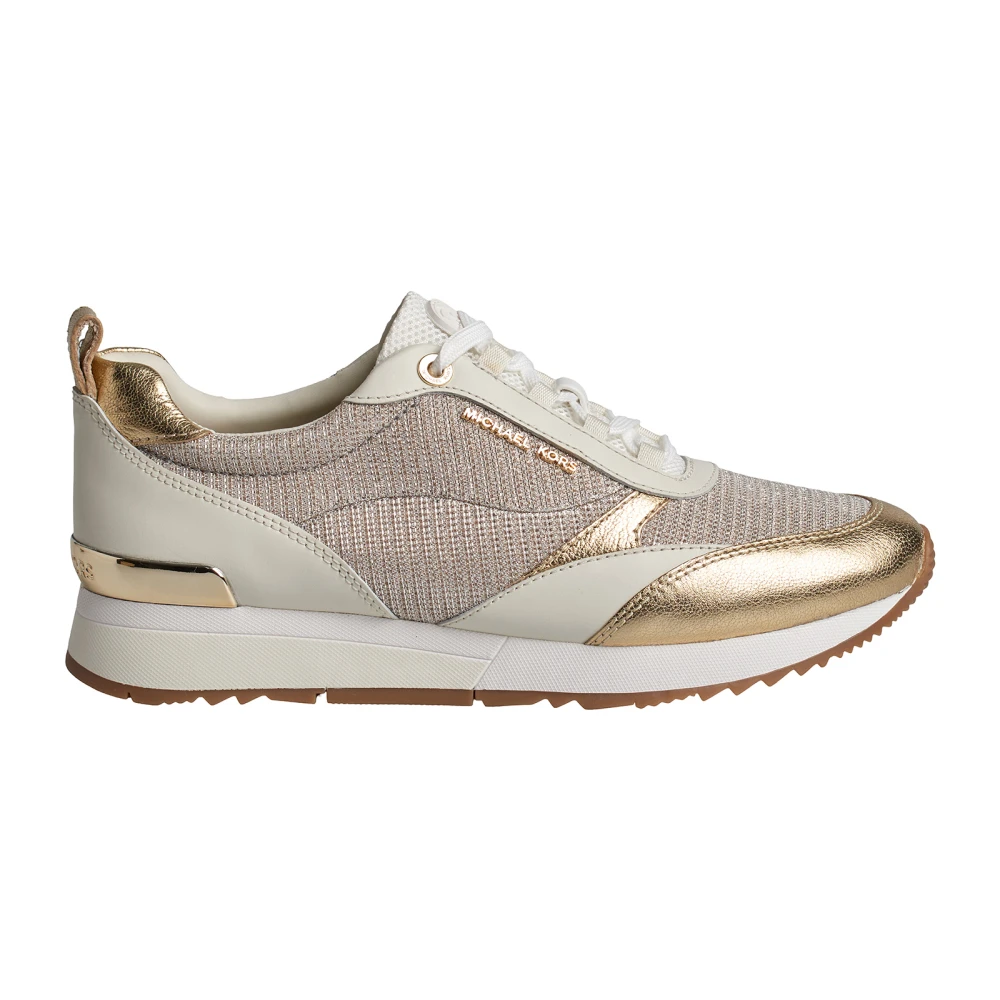 Michael Kors Luxe Lage Sneakers met Kettinggaas Dames Schoenen Beige