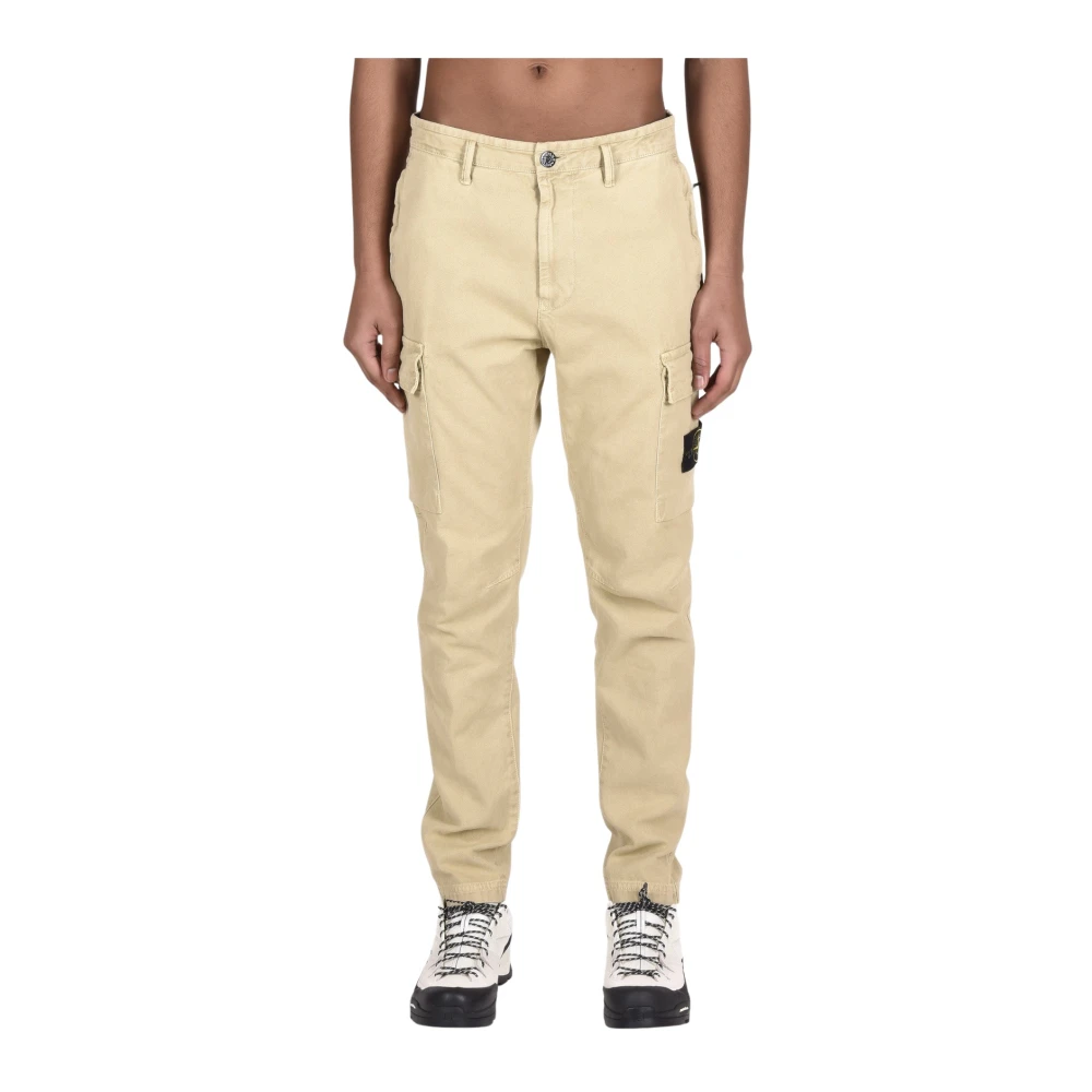 Stone Island Katoenen Broek Beige Heren