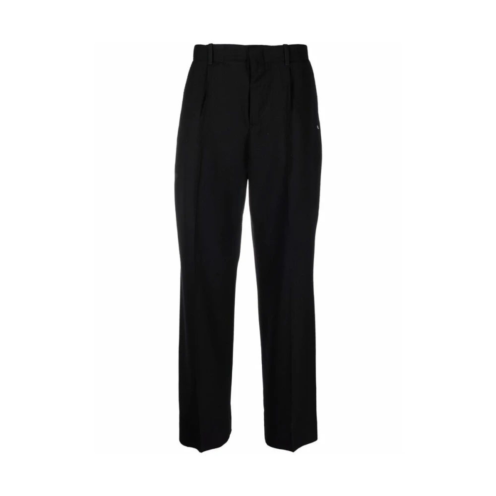 Our Legacy Zwarte Wollen Chino Broek met Hoornknopen Black Heren