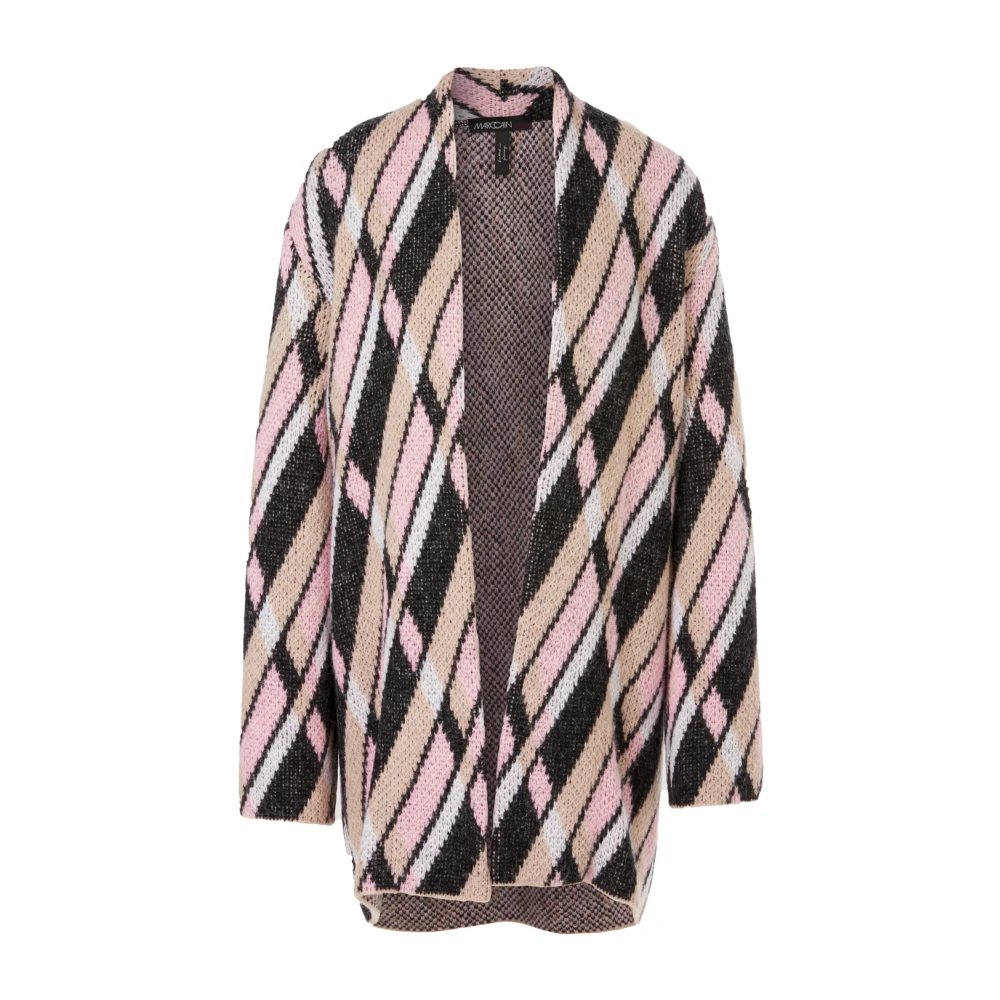 Marc Cain Roze Alpaca Blend Jacquard Vest Pink Dames