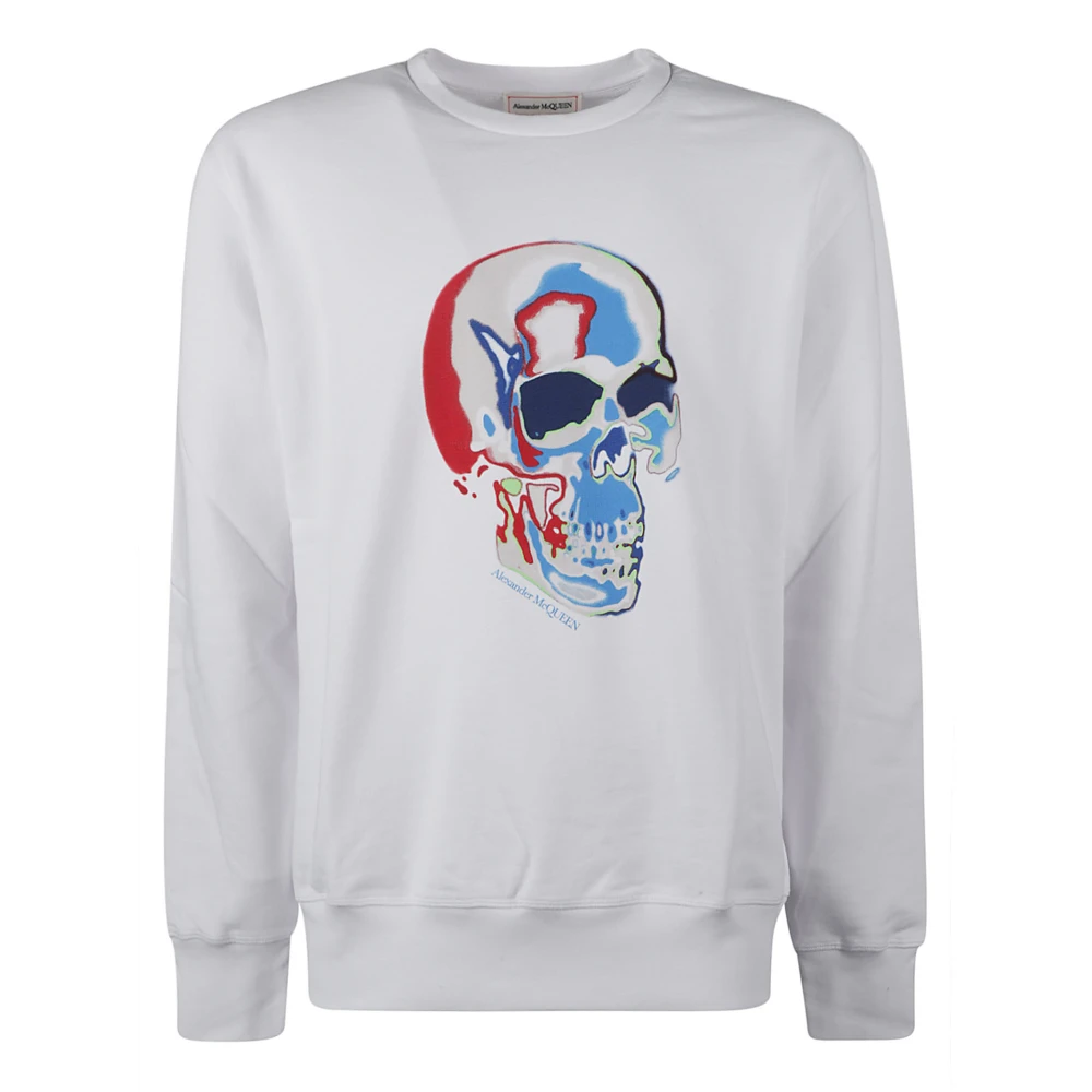 Alexander mcqueen Katoenen Sweatshirt met Skull Print White Heren