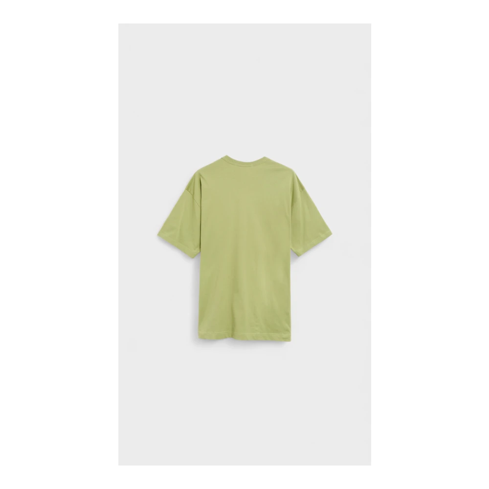 Comme des Garçons Logo Tee Shirt Knit Oversize Fit Green Heren