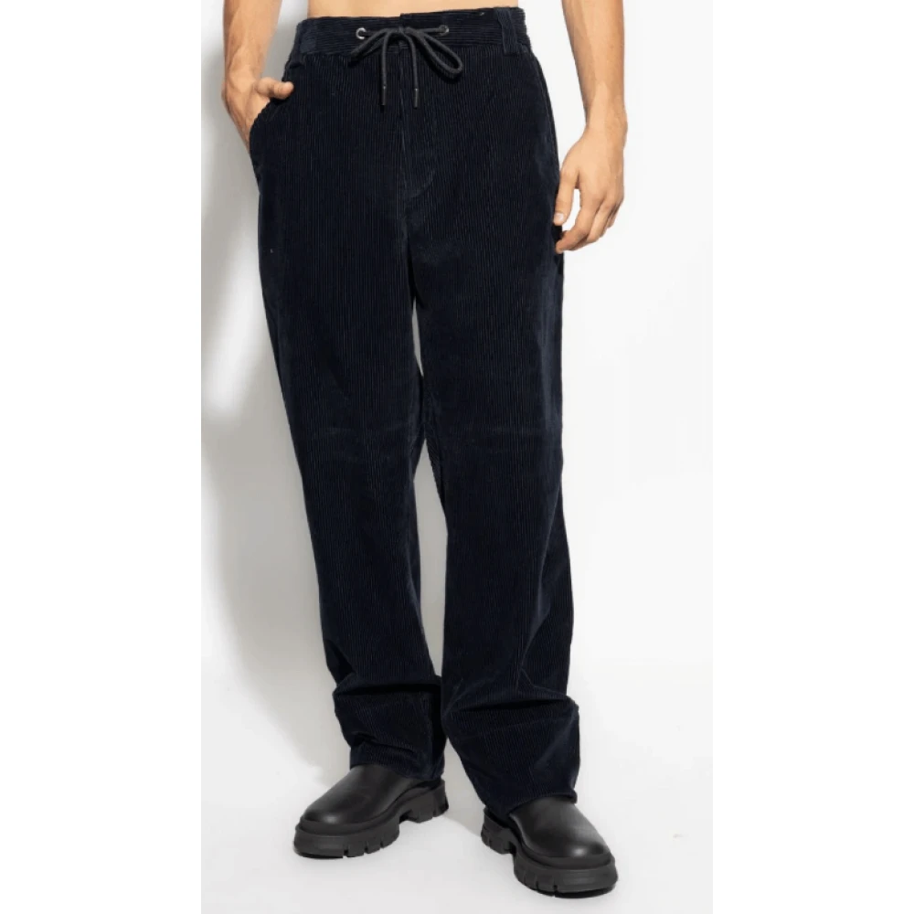 Moncler Blauwe Corduroy Broek met Geribbelde Details Blue Heren