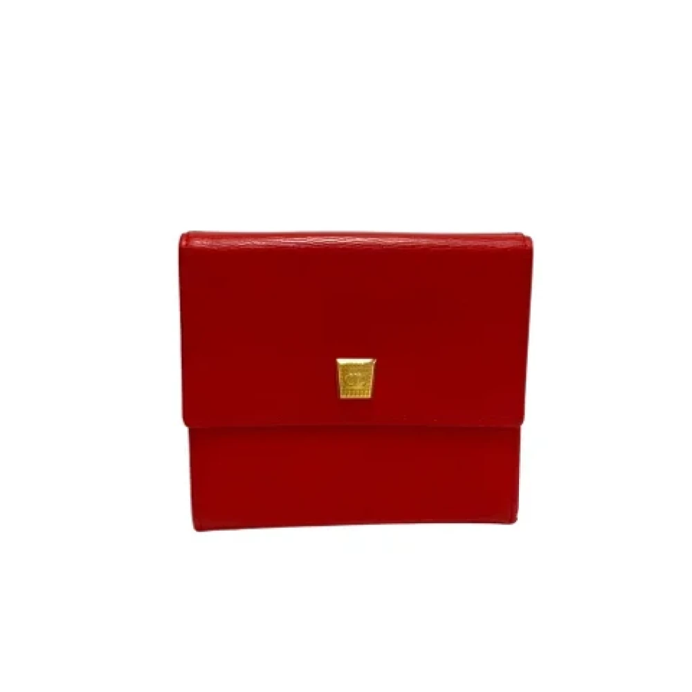 Dior Vintage Pre-owned Leather wallets Red Dames