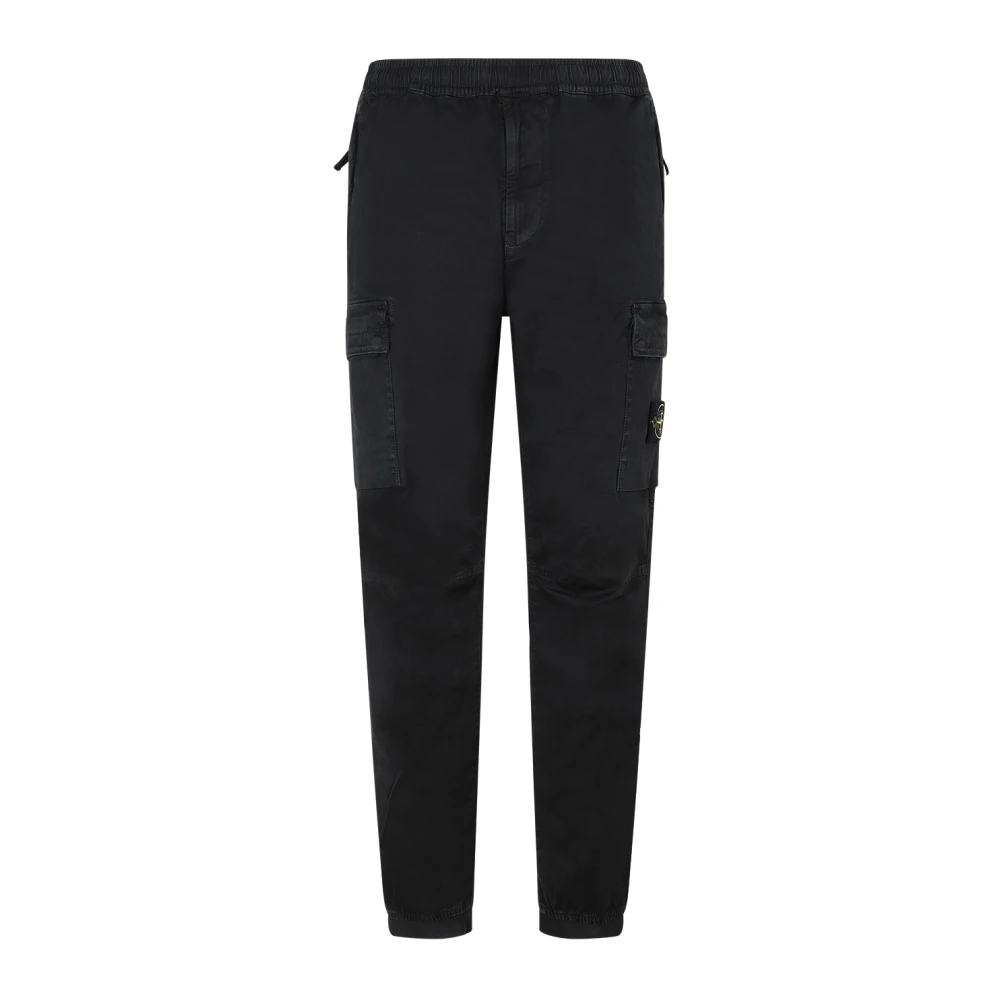 Stone Island Reguljära Tapered Byxor i Svart Black, Herr