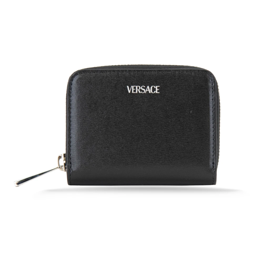 Versace Black Wallets & Cardholders, Female, One Size, Leather Women's Wallet With Multiple Compartments