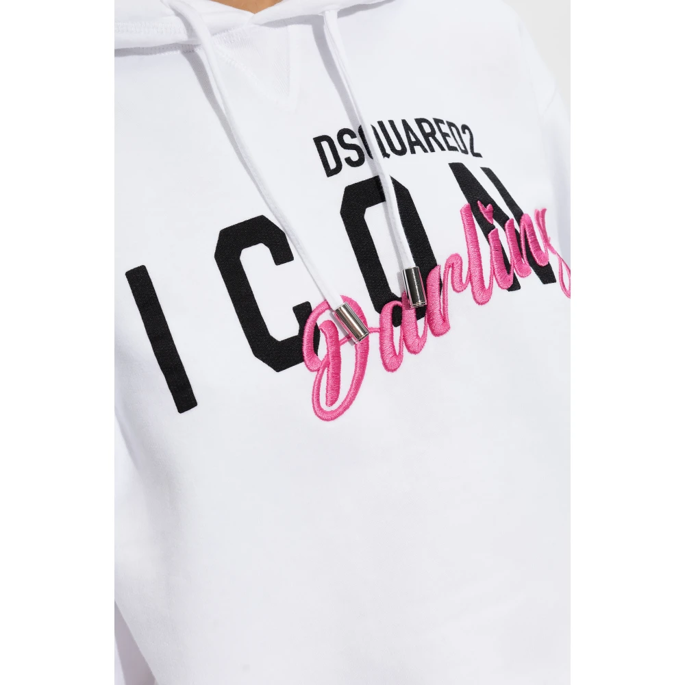 Dsquared2 Hoodie met logo White Dames