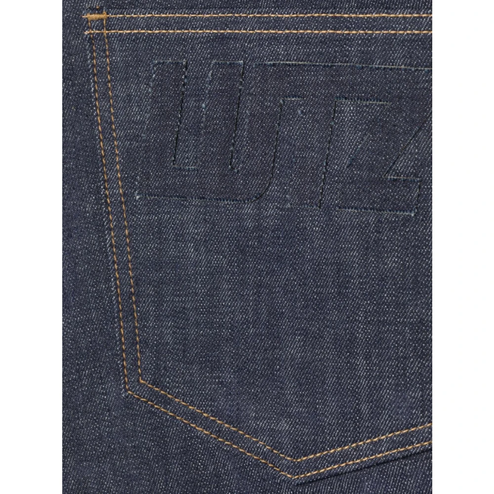 AZ Factory Oversized Denim Jeans met Kristal Knoop Blue Dames