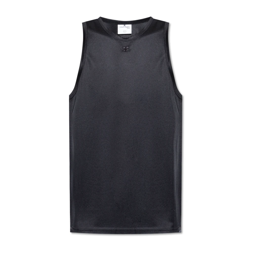 Courrèges Mouwloos T-shirt Black Heren
