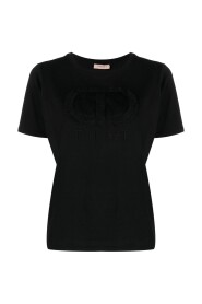 Czarne Twin-set T-shirty i Pola